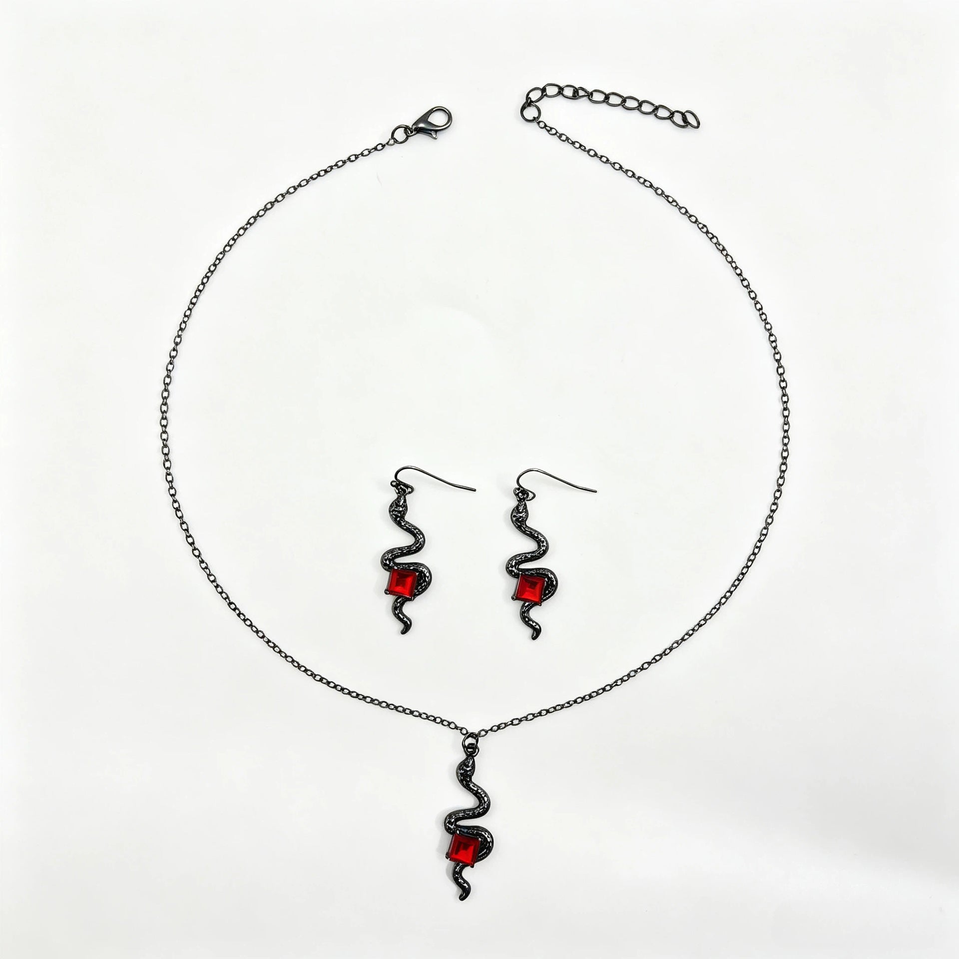 Wholesale Zinc Alloy Electroplated Gothic  Necklace Earrings Set Trendy Jewelry Accessory Gift Boutique Resale