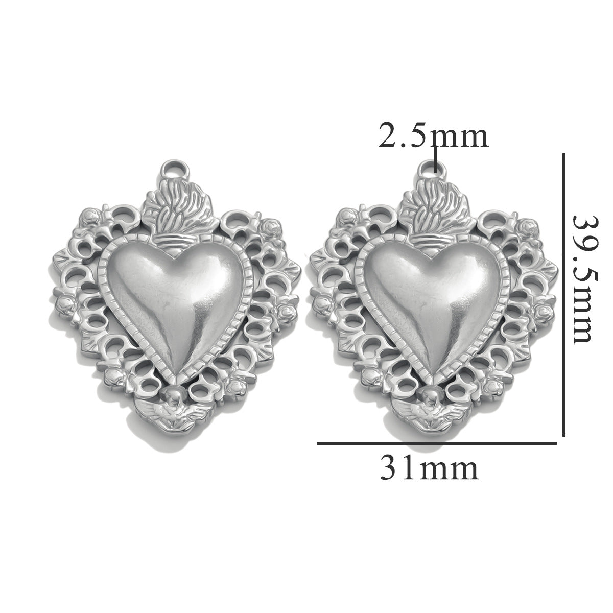 Wholesale 5pcs Stainless steel  retro three-dimensional sun love pendant