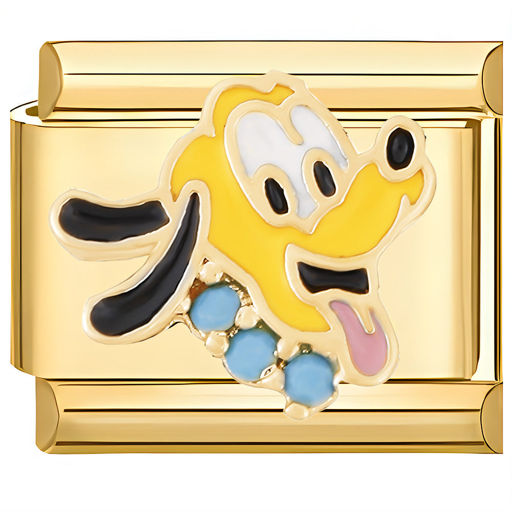 Wholesale Stainless Steel DIY Spliced Bracelet With Colorful Zircon Cute Cartoon Design Fashion Jewelry Accessory For Women
