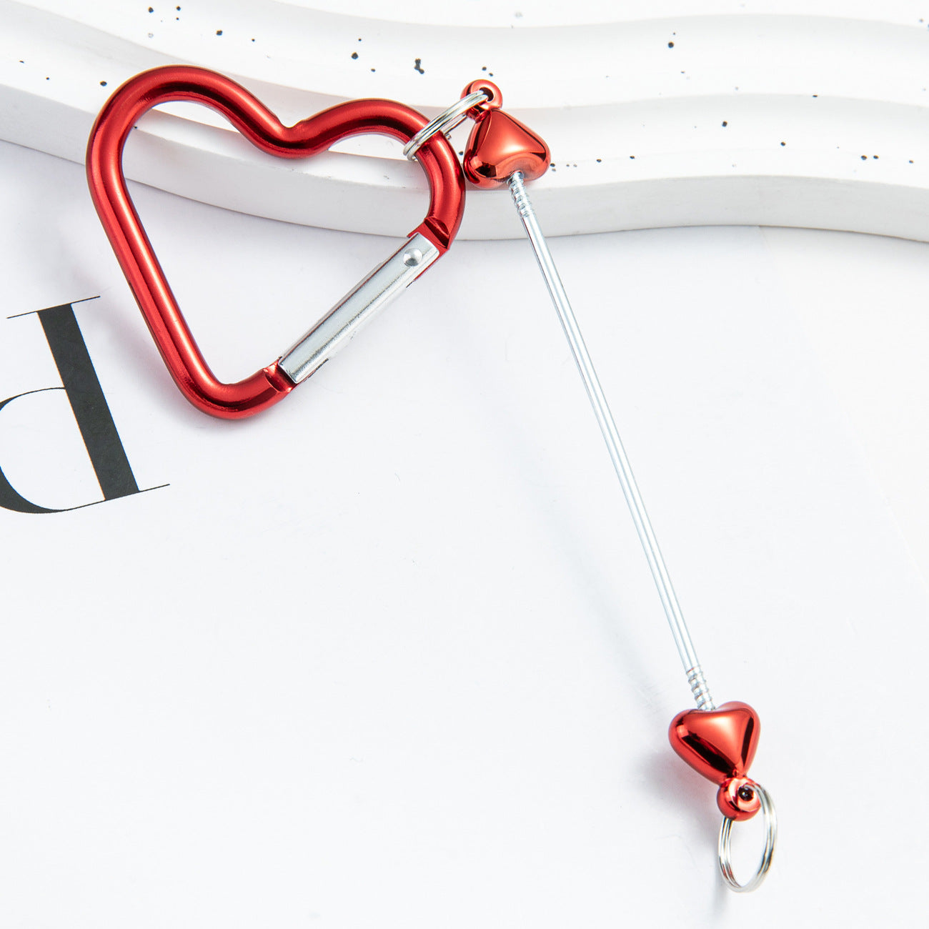 Wholesale DIY Love Beaded Mountaineering Buckle Metal Hook Keychains