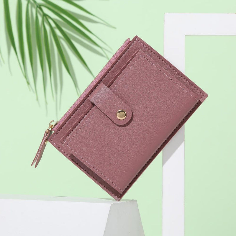Wholesale Stylish PU Leather Card Wallet With Multi Card Slots And Zipper Compartment Casual Boutique Resale Accessory