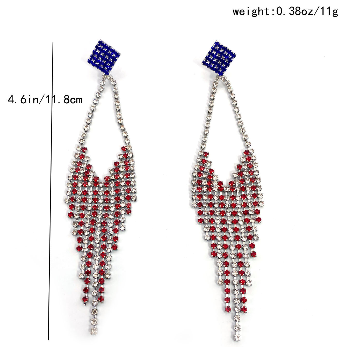 Wholesale  Independence Day American Flag Claw Chain Earrings