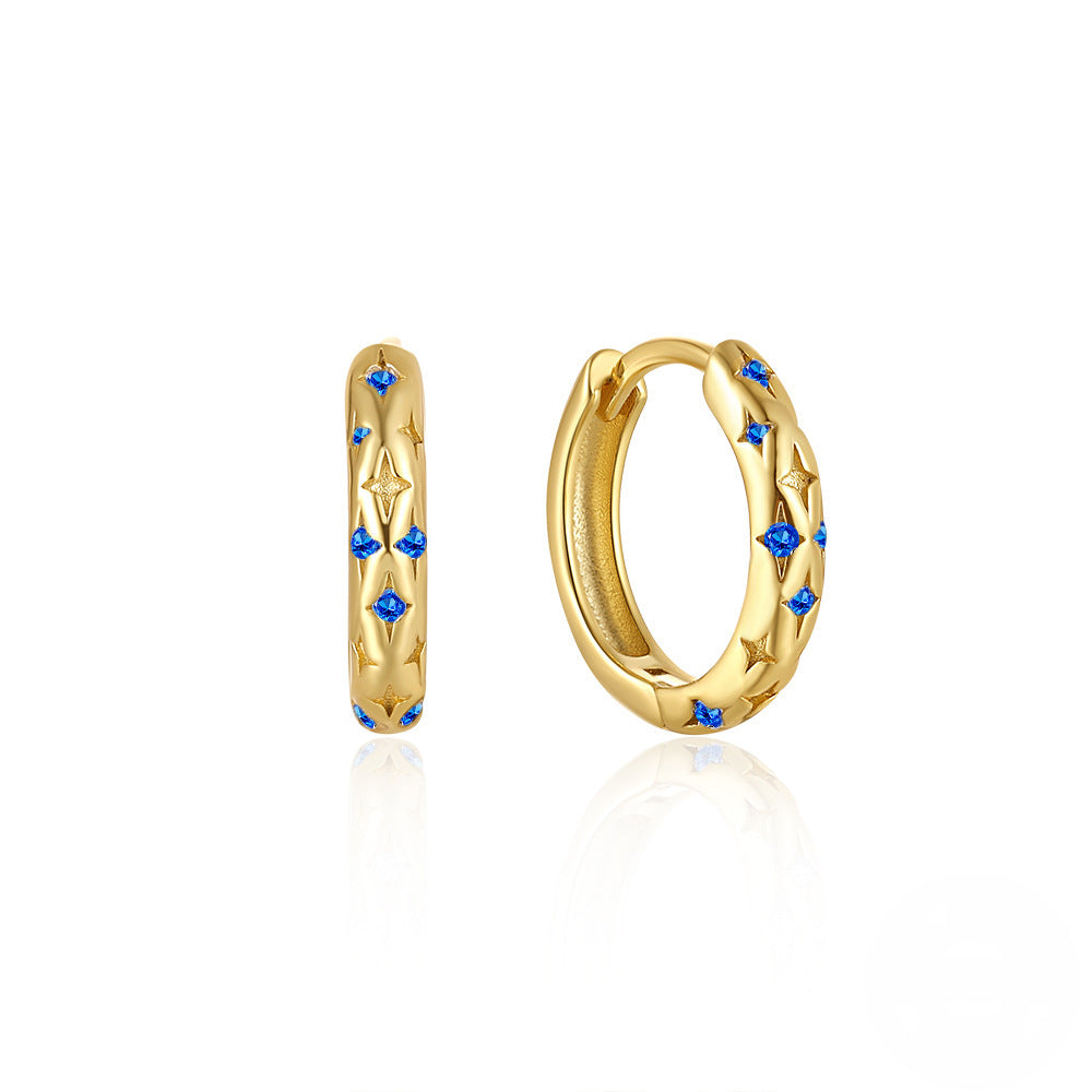 Wholesale Sterling Silver 925 Light Luxury Star Ear Ring Ear Buckle Earrings