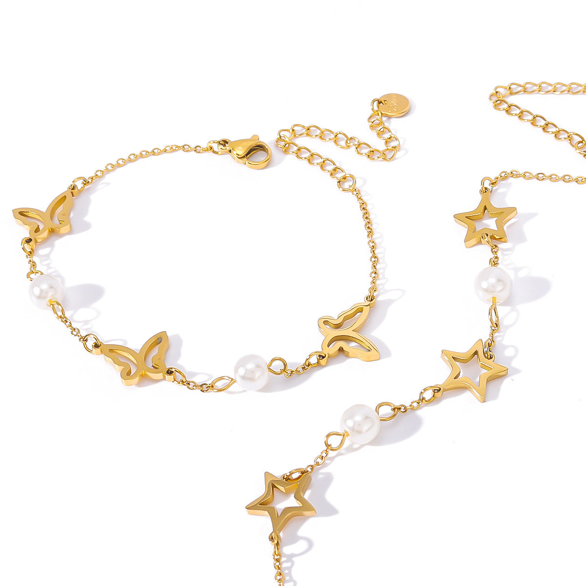 Wholesale Bohemian Butterfly Five-pointed Star Stainless Steel Bracelets ACC-BT-Xiny019