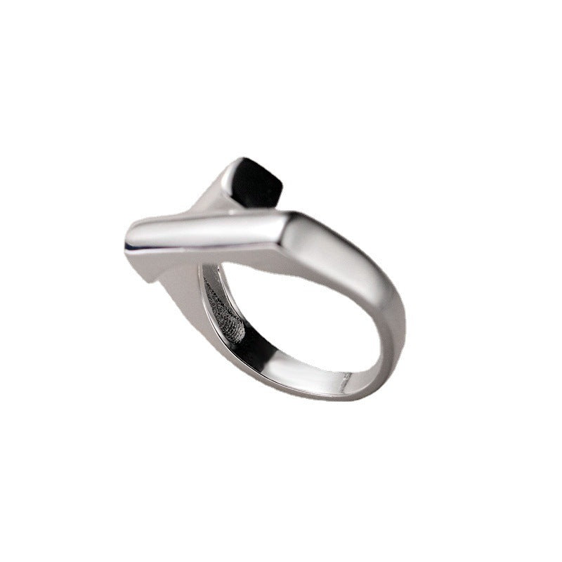 Wholesale Geometric Staggered Silver Ring