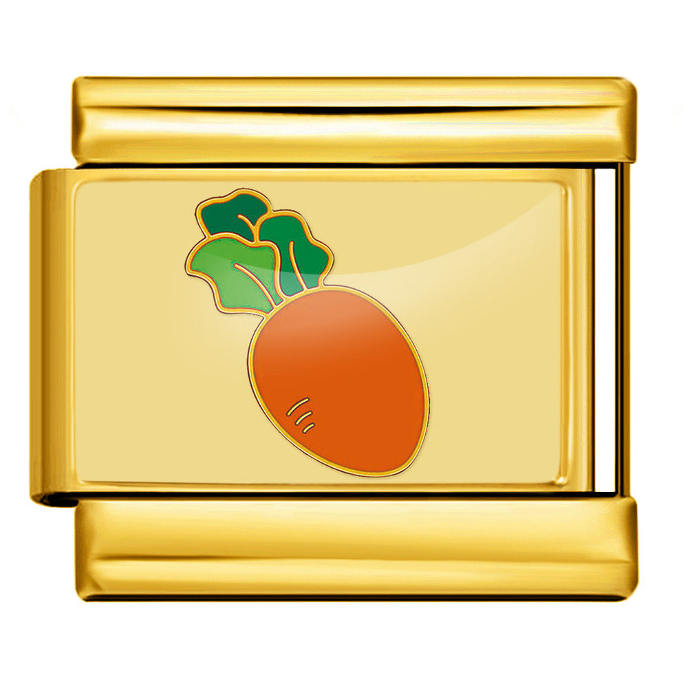 Wholesale  Italian Charm Bracelet 9mm DIY Fruit and Vegetable Series Creative Stainless Steel Composable Bracelet