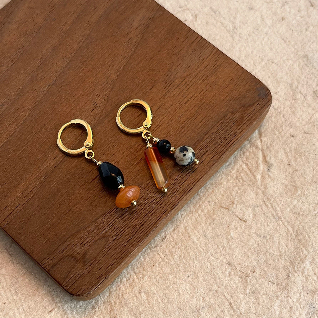 Wholesale  ethnic style natural stone beaded earrings