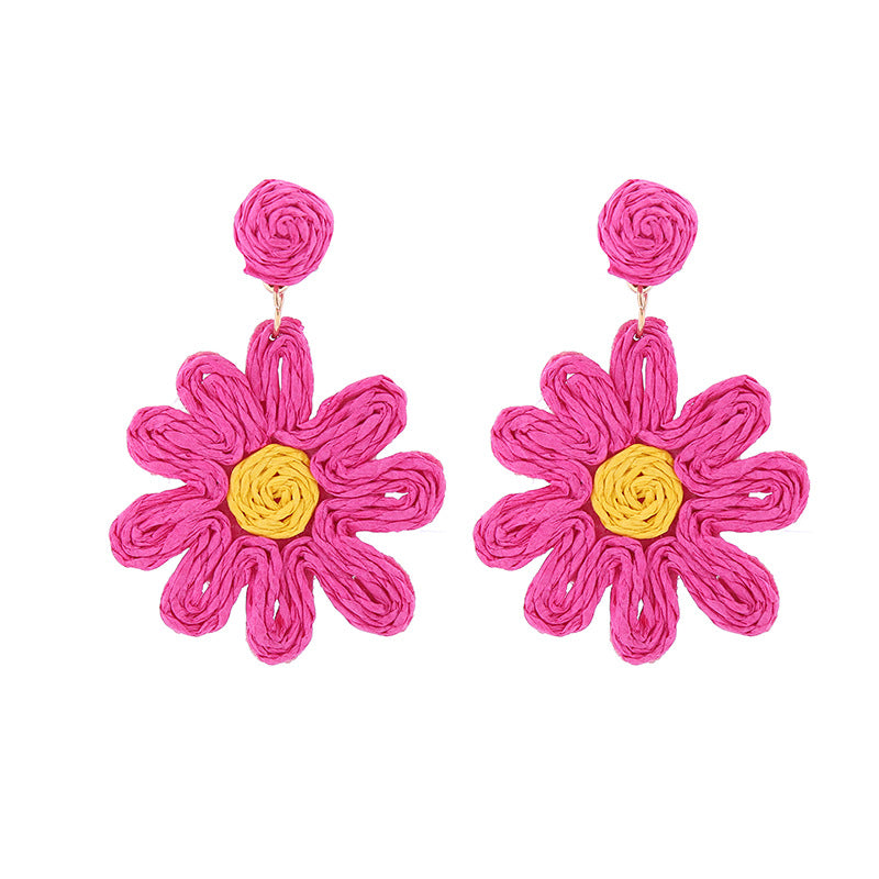 Wholesale Bohemian Handwoven Flower Earrings ACC-ES-CT028