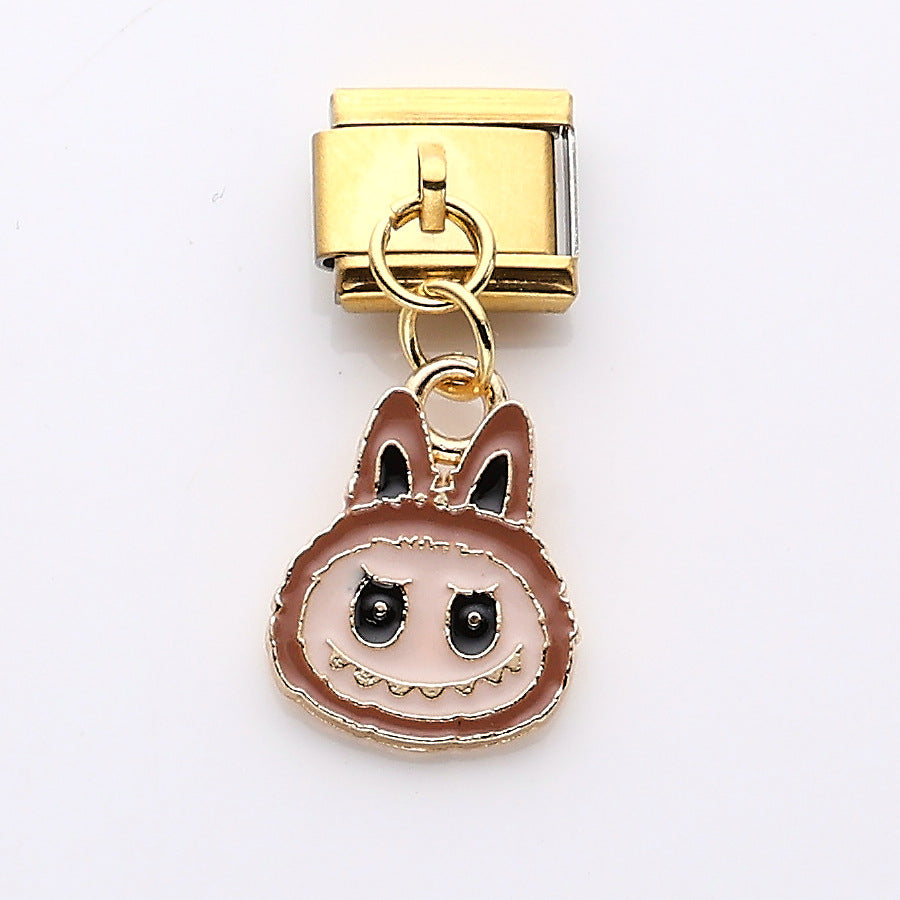 Wholesale 10pcs Italian Charm Bracelet 9mm DIY Splicing Cartoon Cute Stainless Steel Composable Bracelet