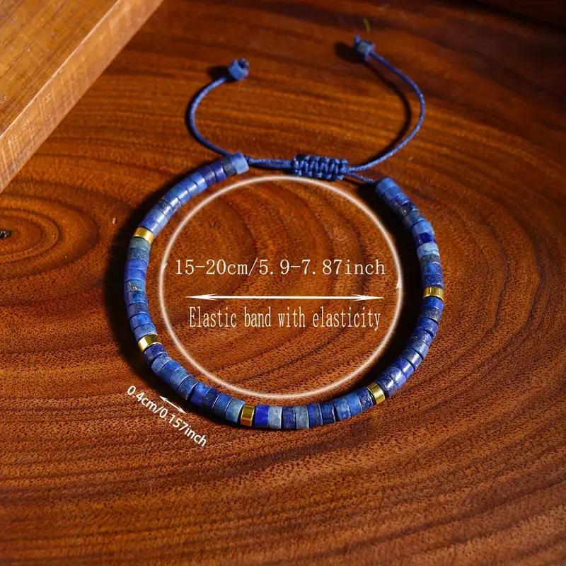 Wholesale Bohemian Style Natural Stone Lapis Lazuli Adjustable Woven Beaded Bracelet Handmade Beads Fashion Accessory For Resale
