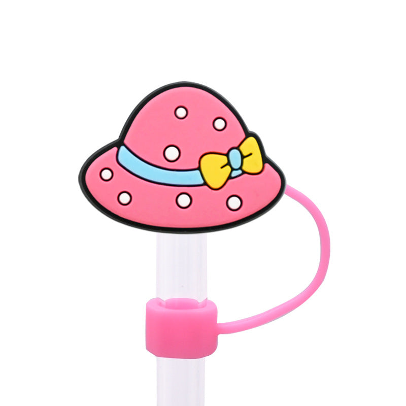 Wholesale Random 100pcs Pink Series 8/10mm PVC Soft Straw Tube Cap