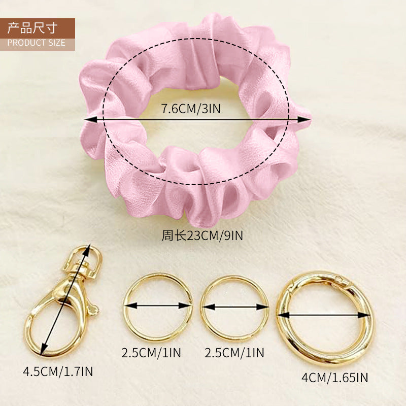 Wholesale Wrist Strap Keychain Hair Ring Pleated Keychains