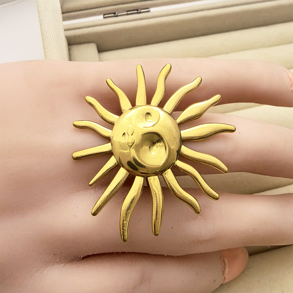 Wholesale Stainless steel  Large Flower and Leaf Rings