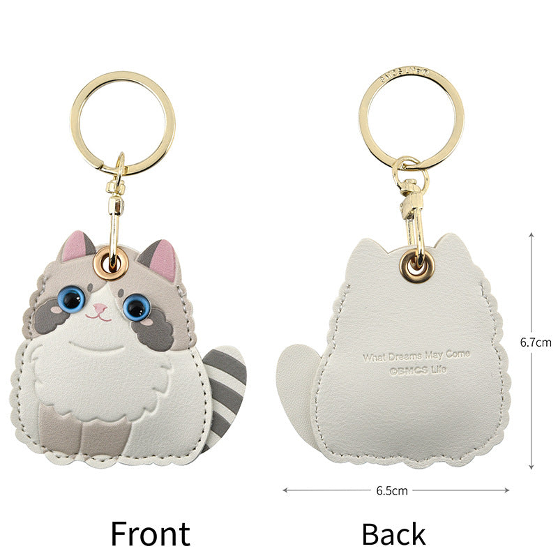 Wholesale Fruit Print Drop Shaped PU Leather Card Holder Keychain Cute Bag Charm Boutique Resale Gift