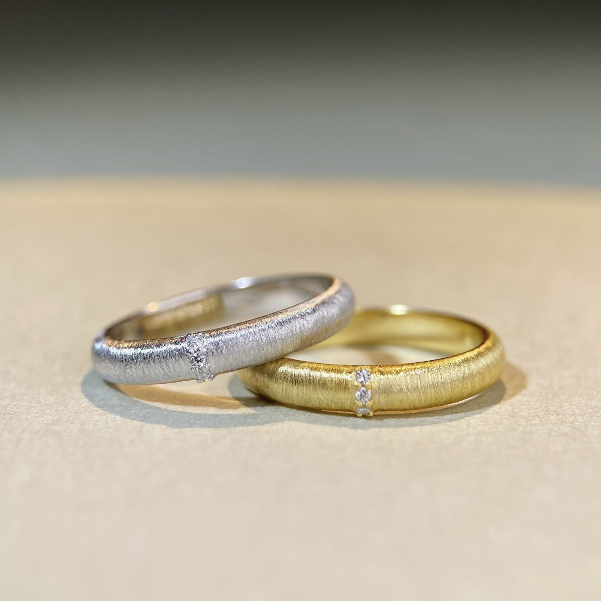 Wholesale 925 sterling silver wide and narrow 18K gold plated ring