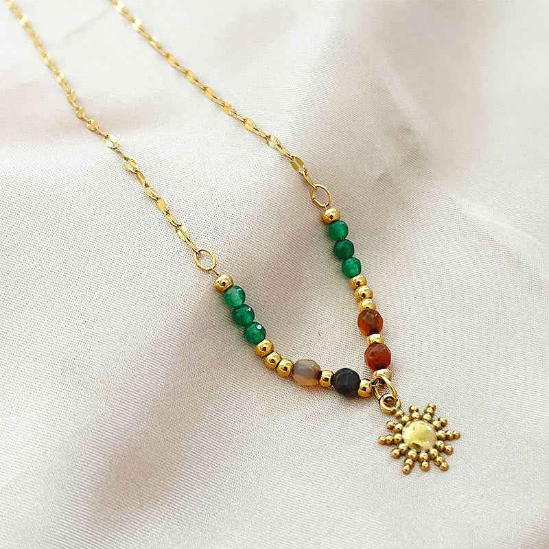 Wholesale natural stone pendant necklace