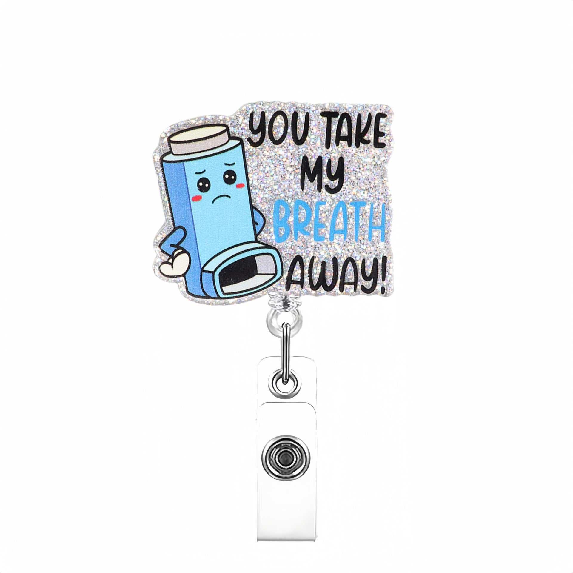 Wholesale Creative pattern acrylic Retractable Rotating Badge Keychain