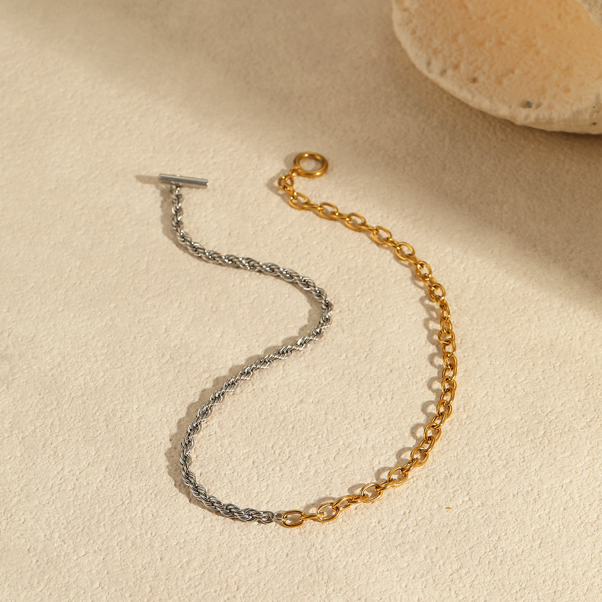 Wholesale Gold and Silver Color Matching Stainless Steel Necklace