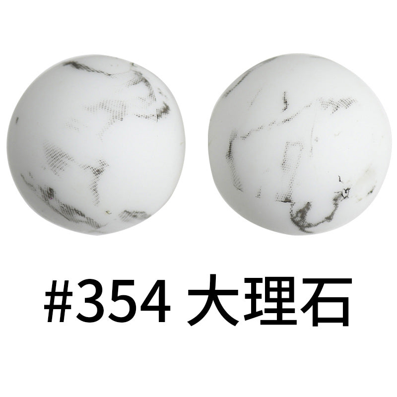 Wholesale 50pcs 15mm Western Style Leopard Skull Color Aztec Printed Silicone Balls Beads ACC-BDS-HeSheng004