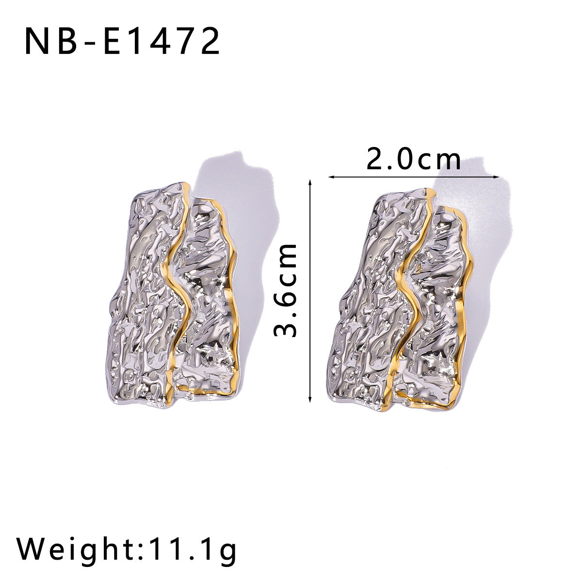 Großhandel Goldstahl gemischte Farbe Textur Edelstahl Ohrringe Anzug