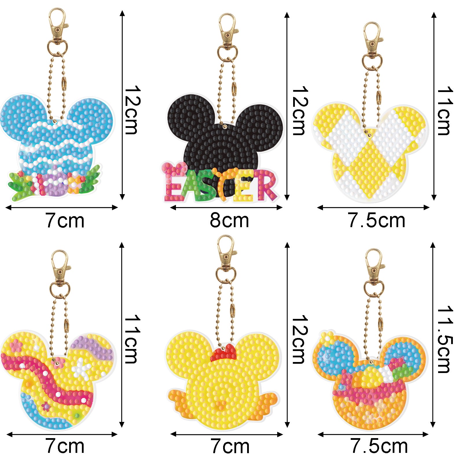 Wholesale Acrylic Cute Small Animal Dot Diamond Painting Custom Keychains ACC-KC-XingNa001