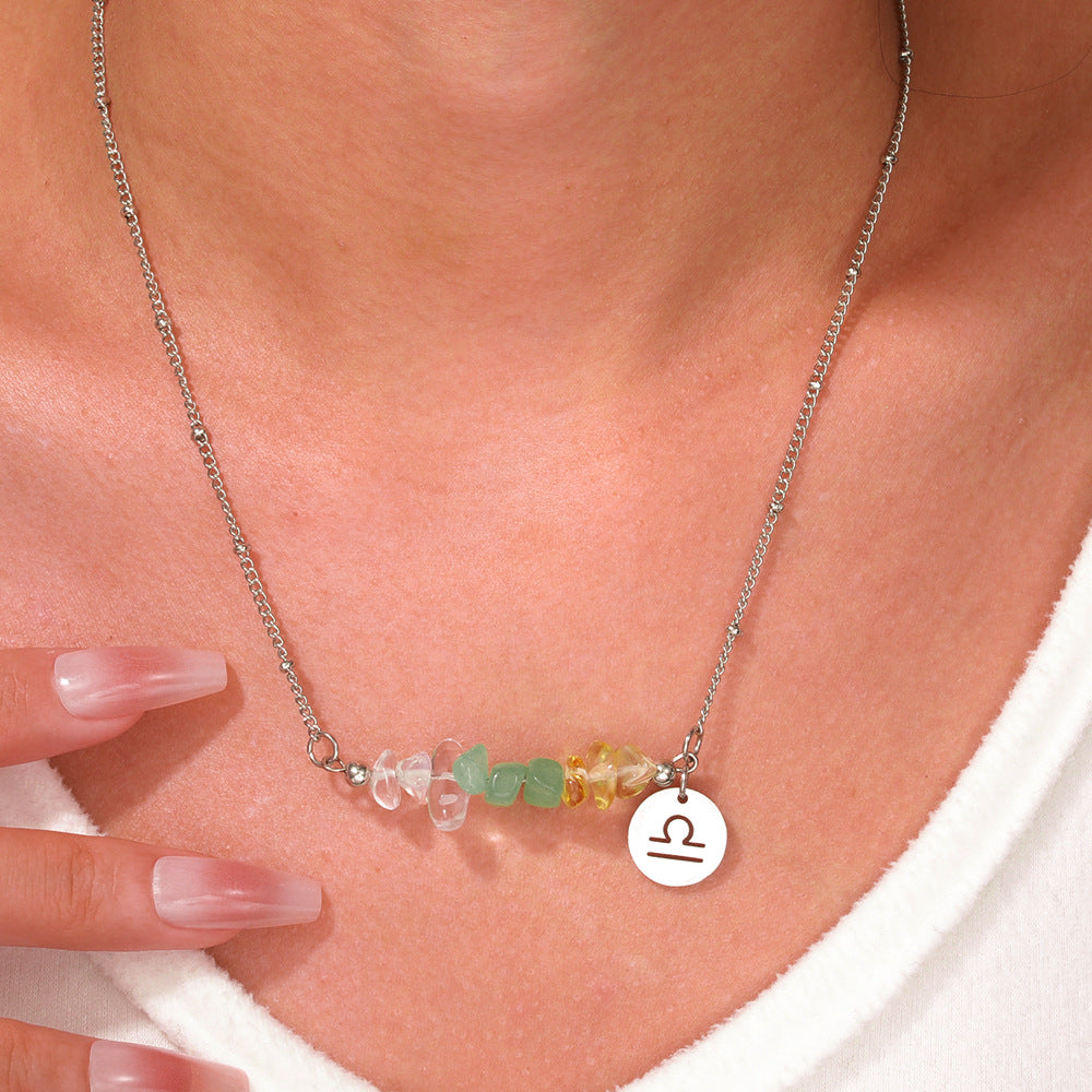 Wholesale Stainless Steel 12 Constellation Pendant Necklace