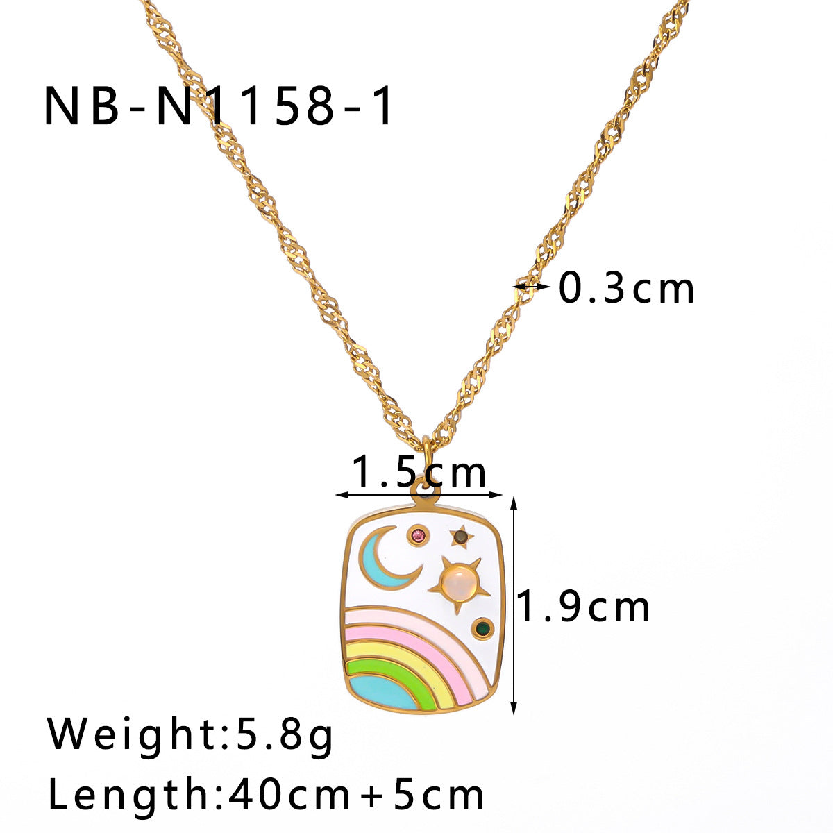 Wholesale Vintage Enamel Painted Stainless Steel Oil Drop Pendant Necklaces ACC-NE-Xiny005