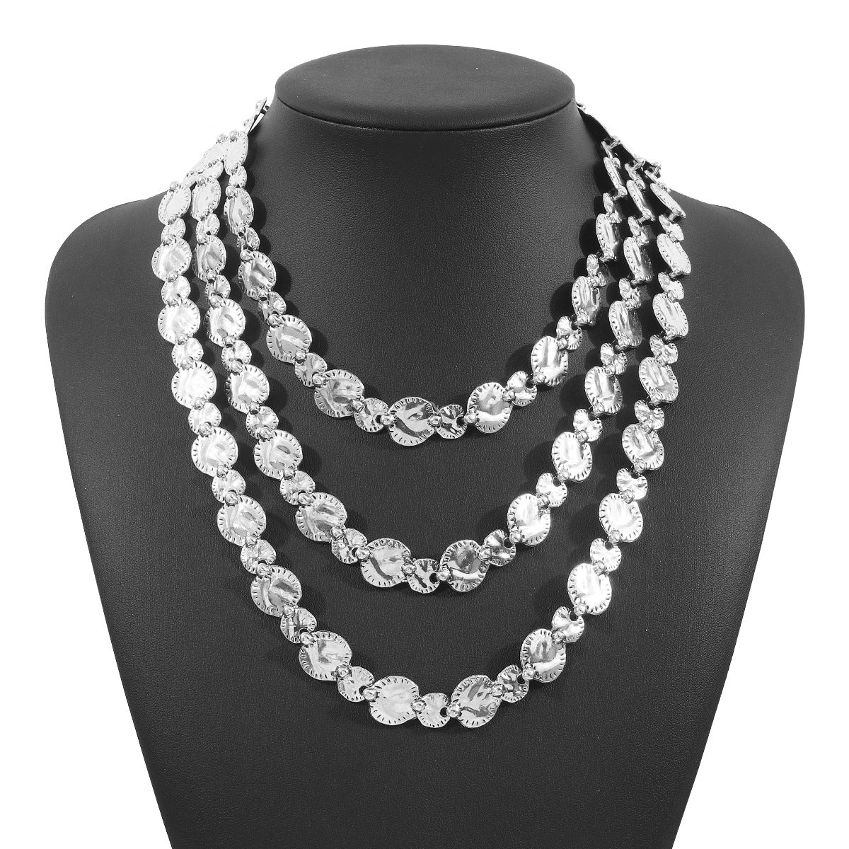Wholesale personality geometric gold coin necklace exaggerated street punk stylenecklace