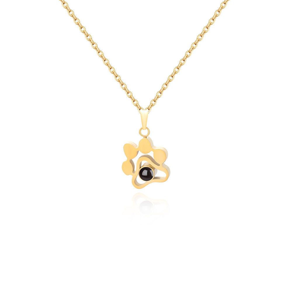 Wholesale  100 Languages I Love You Necklace Pet Paw Print Necklace