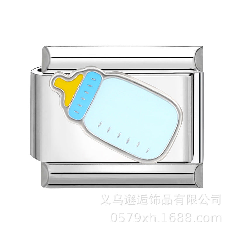 Wholesale  Italian Charm Bracelet 9mm DIY Splicing Removable Cartoon Food Stainless Steel Composable Bracelet