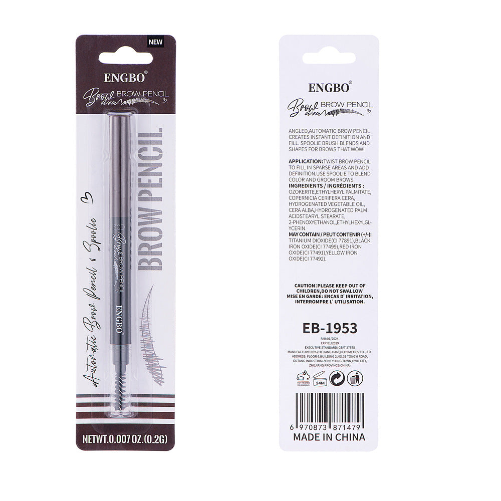 Wholesale double-headed eyebrow pencil with built-in eyebrow brush