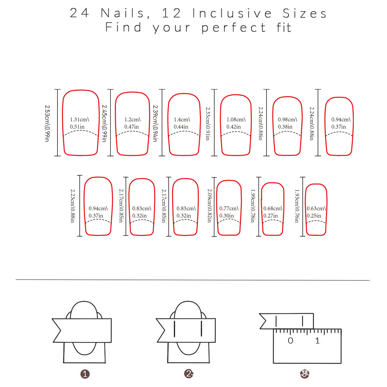 Wholesale 24 Pieces/box Halloween Press-on Nails Kits Nail Stickers ACC-NS-XingNai030