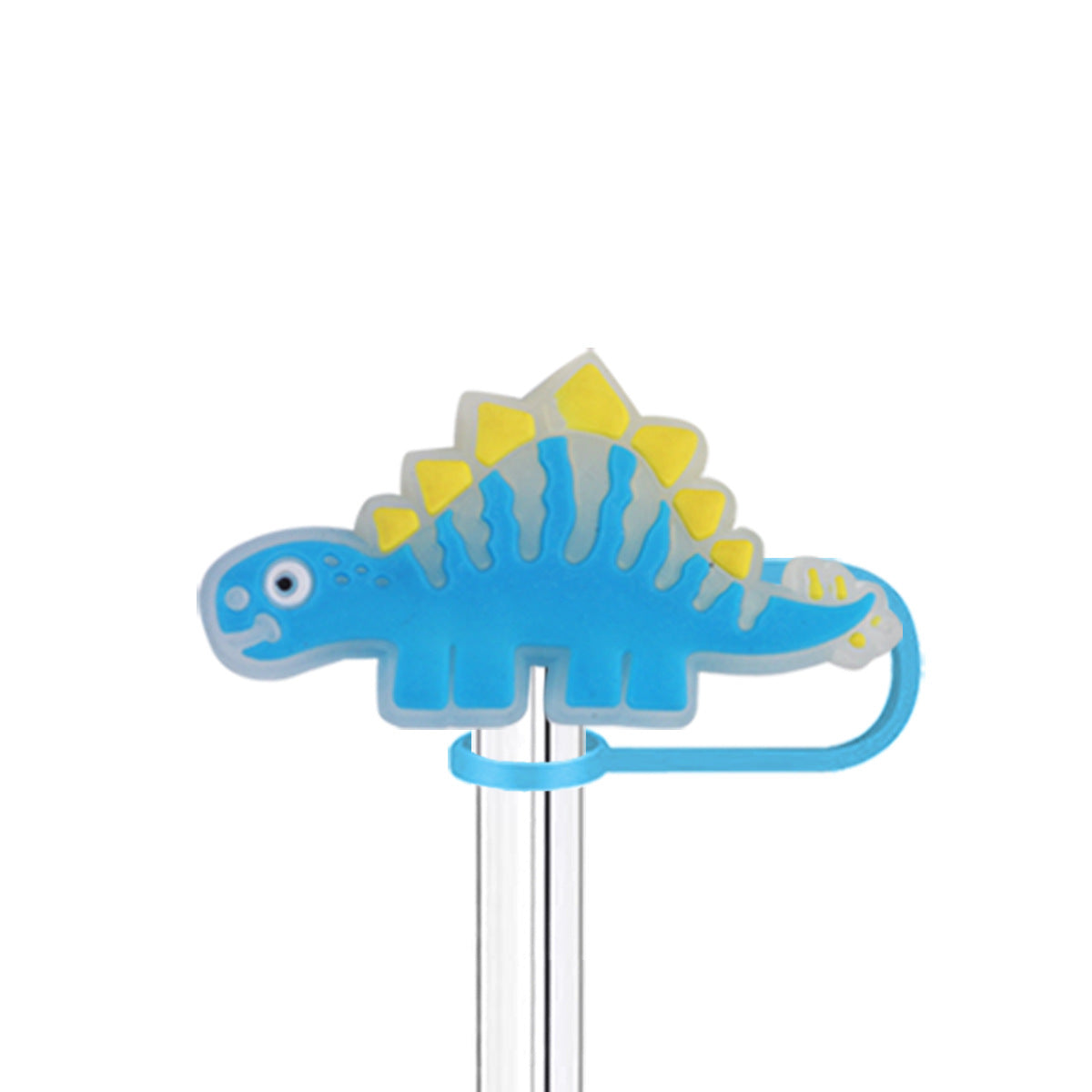 Wholesale  10pcs Cartoon Dinosaur 10mm PVC Soft Straw Tube Cap