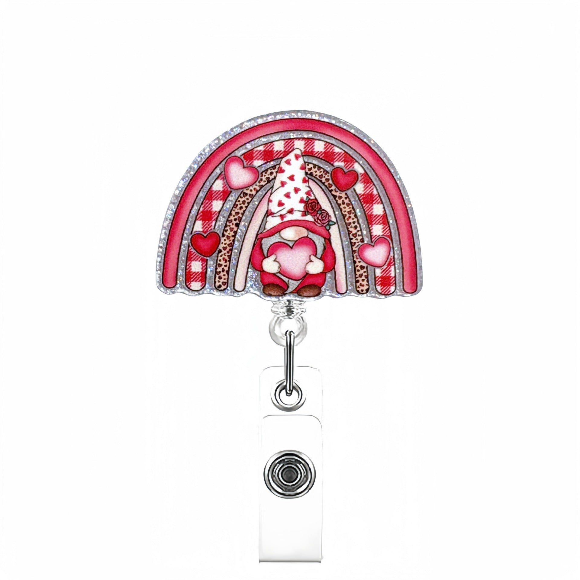 Wholesale Valentine' s Day Acrylic Telescopic Badge Reels