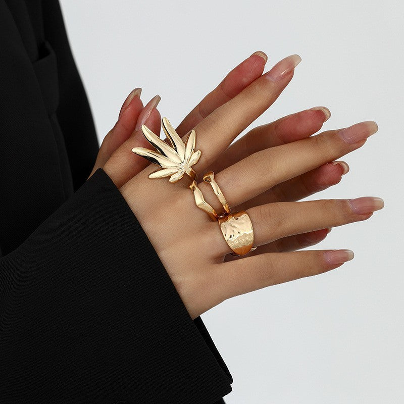 Wholesale  liquid lava flower open ring