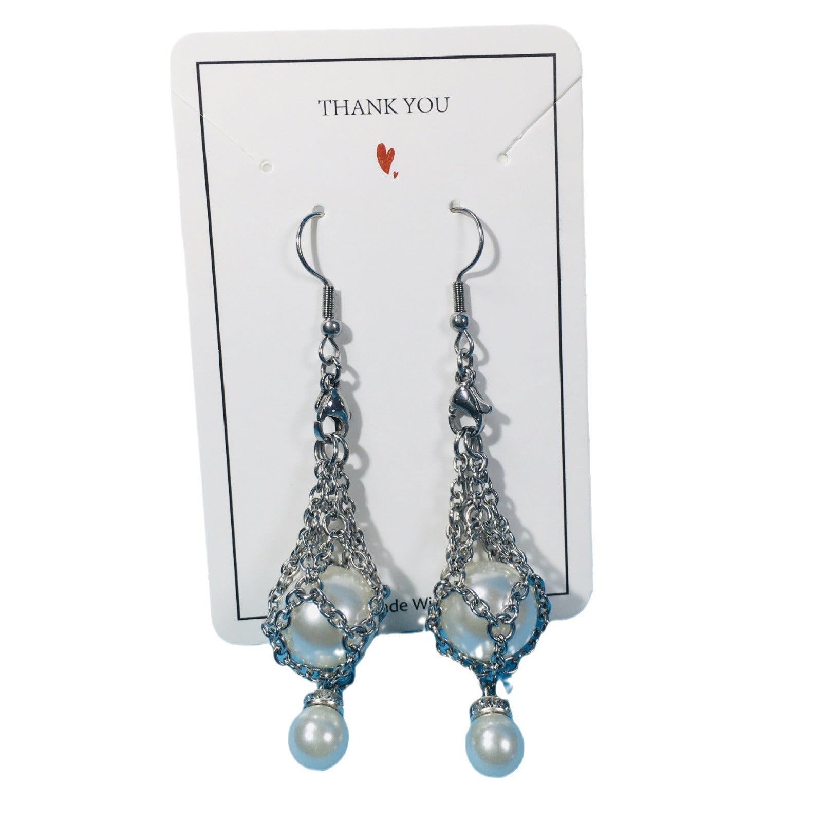 Wholesale Replaceable Crystal Natural Stone Adjustable Metal Mesh Earrings Pearl Pendant ACC-ES-RongGuan002