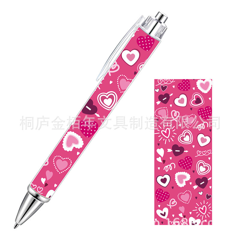 Wholesale Pink Bow Heart Roll Paper Ballpoint Pen