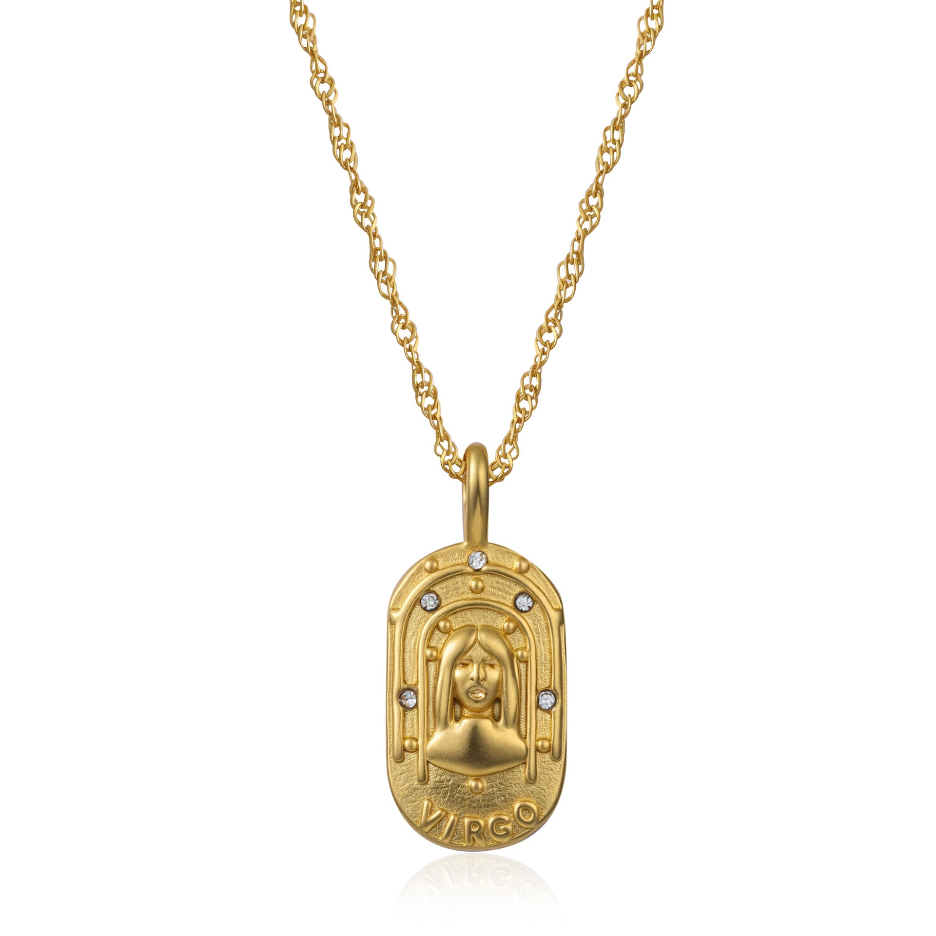 Wholesale Stainless Steel Crushed Ice Zodiac Pendant Necklace for Women Fashion Accessory