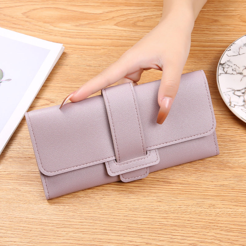 Wholesale Women's Long Trifold Flap Wallet