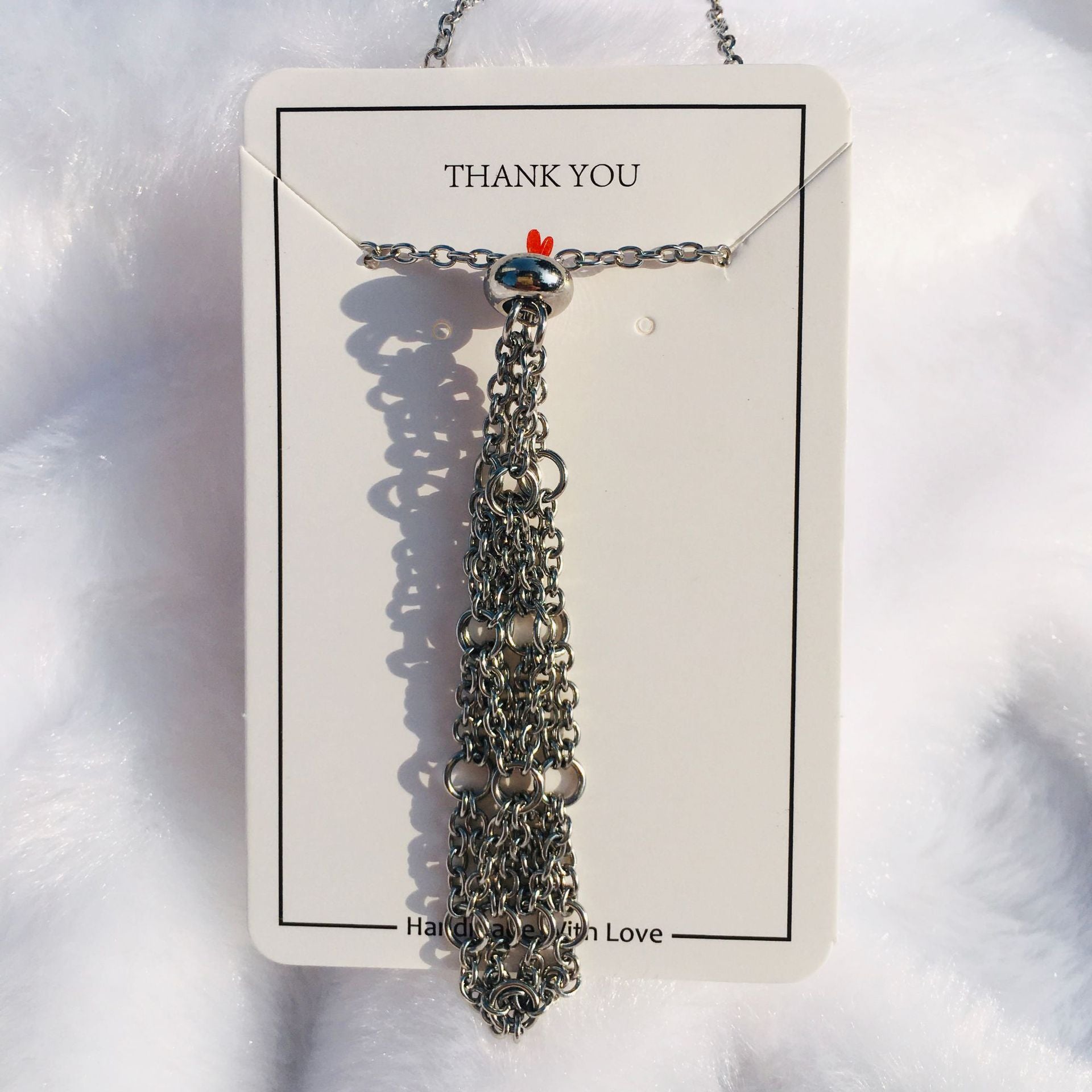 Wholesale Contrasting Color Design Replaceable Crystal Natural Stone Adjustable Metal Mesh Necklace ACC-NE-RongGuan005