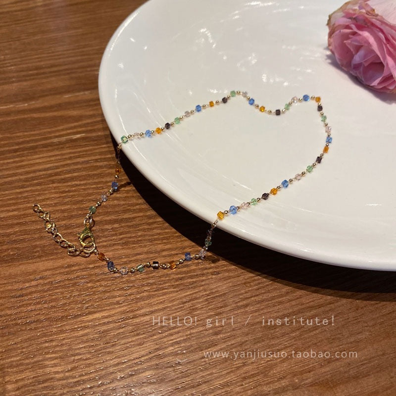 Wholesale Colorful Crystal Bead Clavicle Choker Necklace Fashion Jewelry Accessory for Boutique Resale