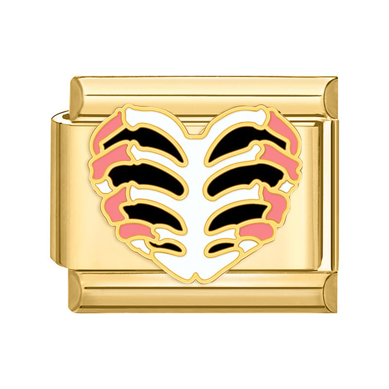 Wholesale Italian Charm Bracelet 9mm DIY Splicing Fashion Creative Pattern Stainless Steel Composable Bracelet