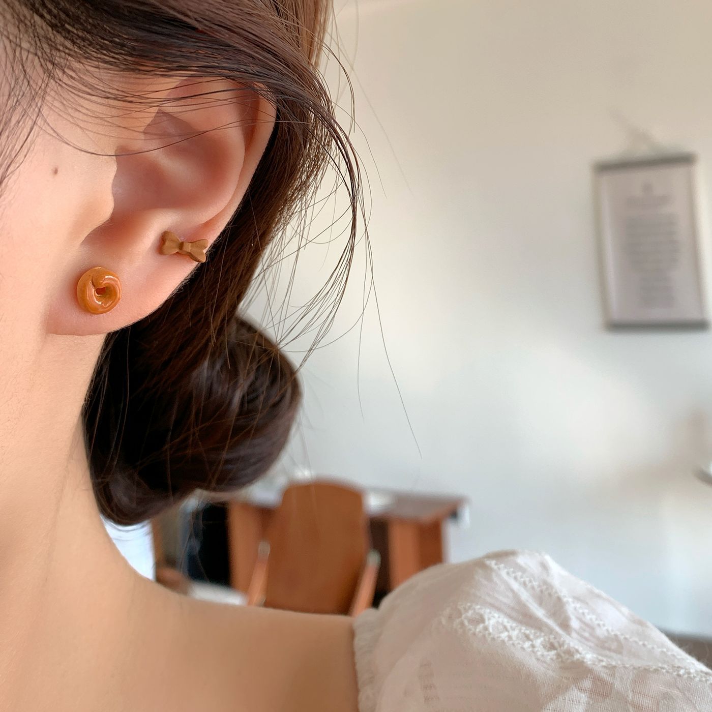 Wholesale Maillard  Silver Needle Stud Earring Set