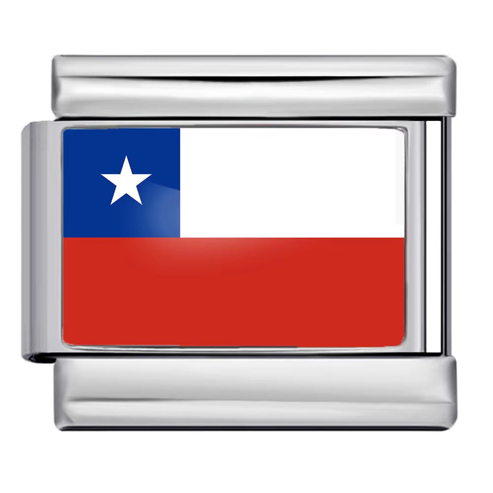 Wholesale Italian Charm Bracelet 9mm DIY Splicing Removable World Flags Stainless Steel Composable Bracelet