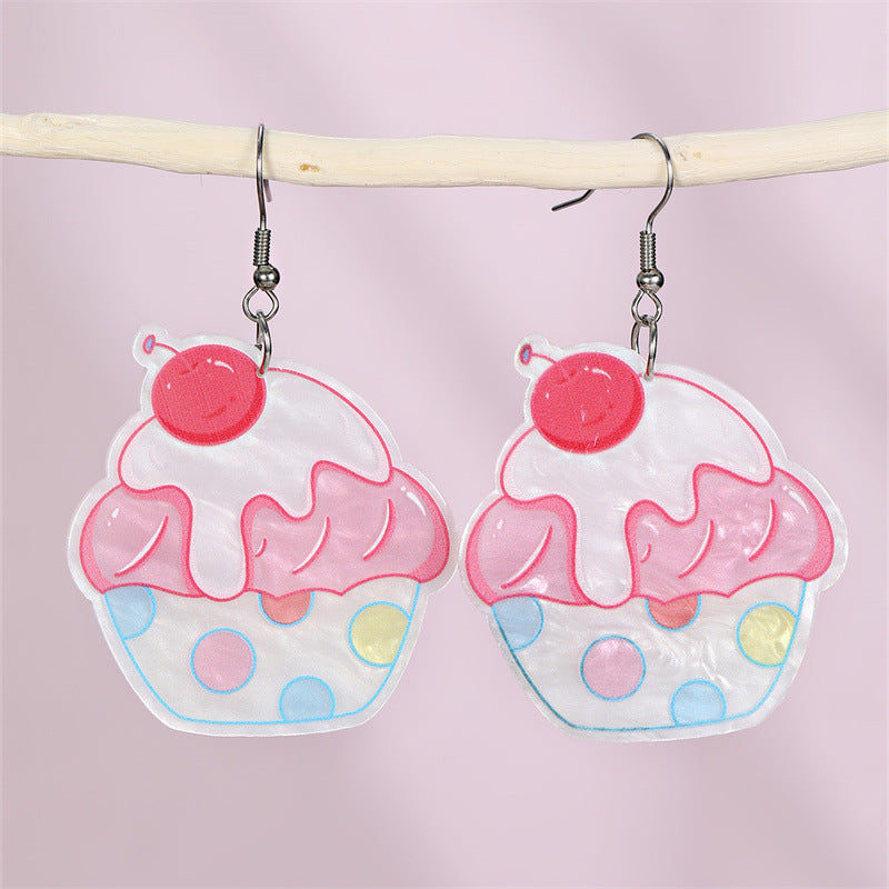 Wholesale  Light Color Ice Cream Pendant Earrings
