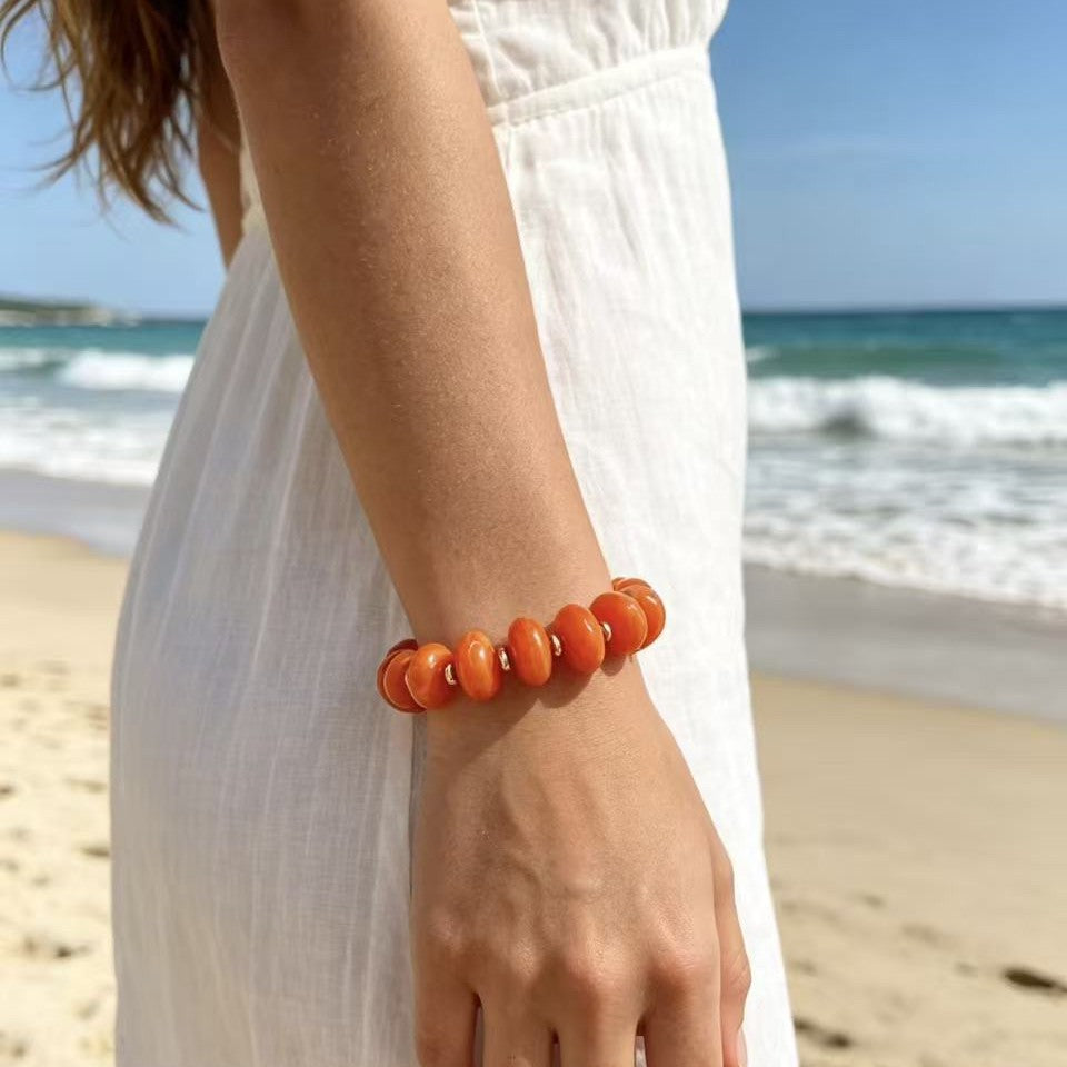 Wholesale Bohemian Acrylic Beaded Bracelet Trendy Rainbow Jewelry Accessory For Women Gift