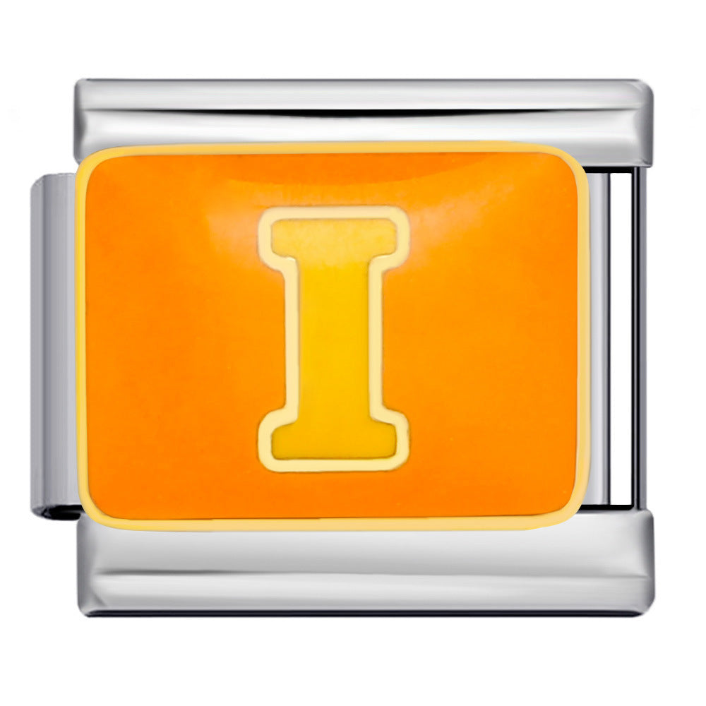 Wholesale 10pcs Italian Charm Bracelet 9mm DIY Splicing Colorful Oil-Drip Letters Stainless Steel Composable Bracelet