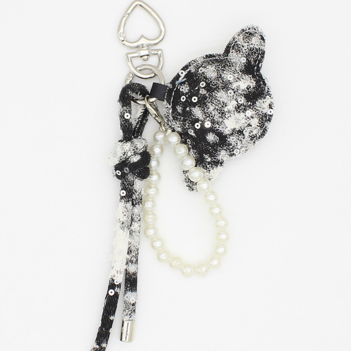 Wholesale Handmade Artificial Leather Bag Charm with Pearl Chain and Keychain,  Stylish Car Key Accessory