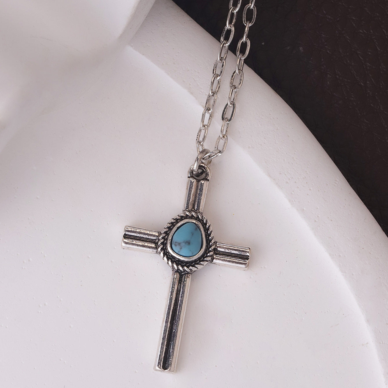 Wholesale Western Cowboy Turquoise Beaded Stackable Necklace,  Trendy Layering Jewelry Accessory