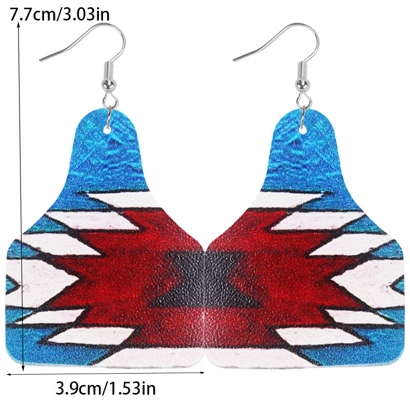 Wholesale Bohemian Flower Geometric Drop Leather Earrings ACC-ES-WeiAn002